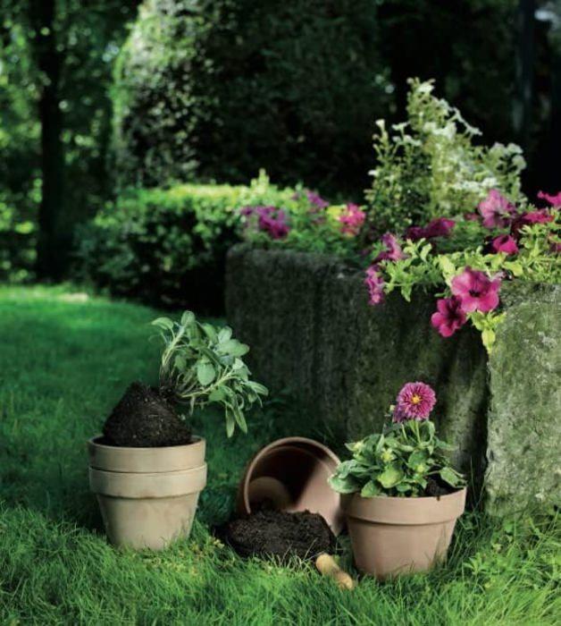 Set of 4 Moka Terracotta Flower Pots - 11 Cm with Rim - For Indoor and Garden - KOTARBAU®