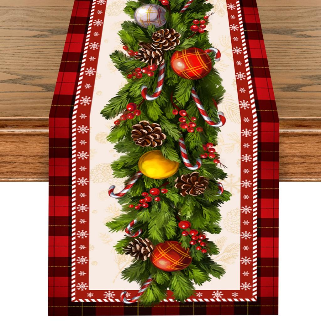 Christmas Linen Table Runner Merry Christmas Decoration For Home 2025 Navidad Noel Kerst Xmas Ornament Happy New Year Gifts 2025