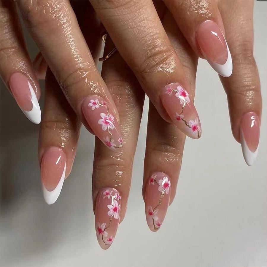 

Medium Oval Glossy Blush French Peach Nails, 24 Pieces - Versatile, Pure, and Sexy Style for Gentle Wear