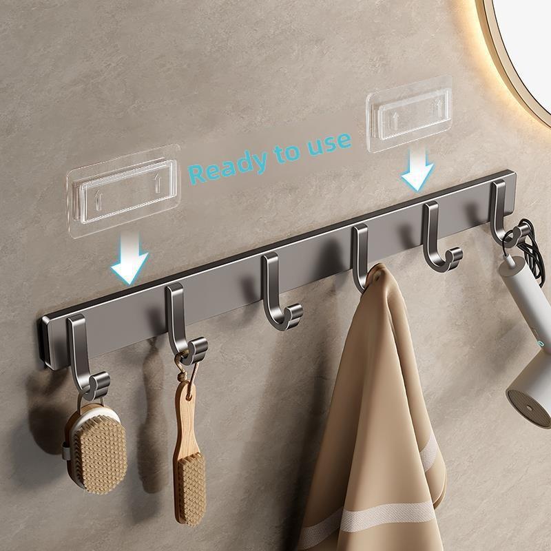 No-Drill Adhesive Wall-Mounted Bathroom Coat Hook with No-Trace Design
