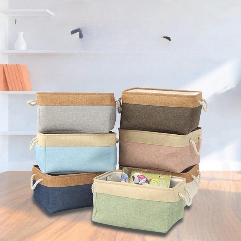 Cotton Linen Storage Basket Organizer for Toys Clutter Laundry Hamper Supplier
