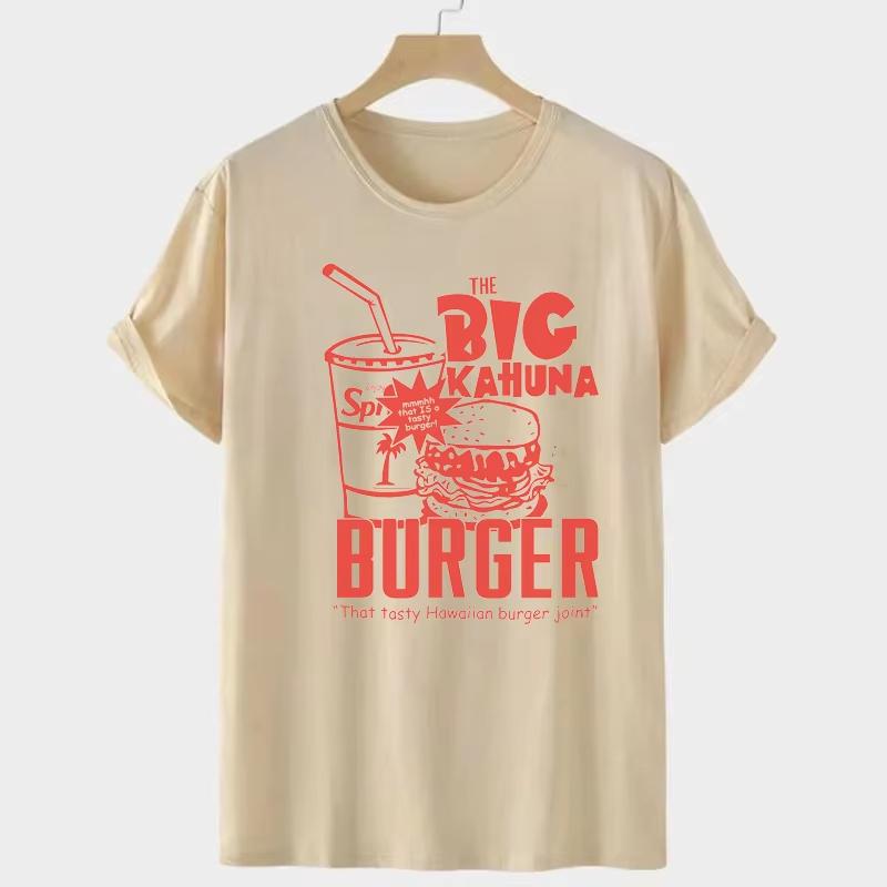 

Big Kahuna Burger Graphic TShirt Short Sleeve Unisex Pulp Fiction Tees Vintage Casual White Tops Fashion Cotton Women Shirt 4XL