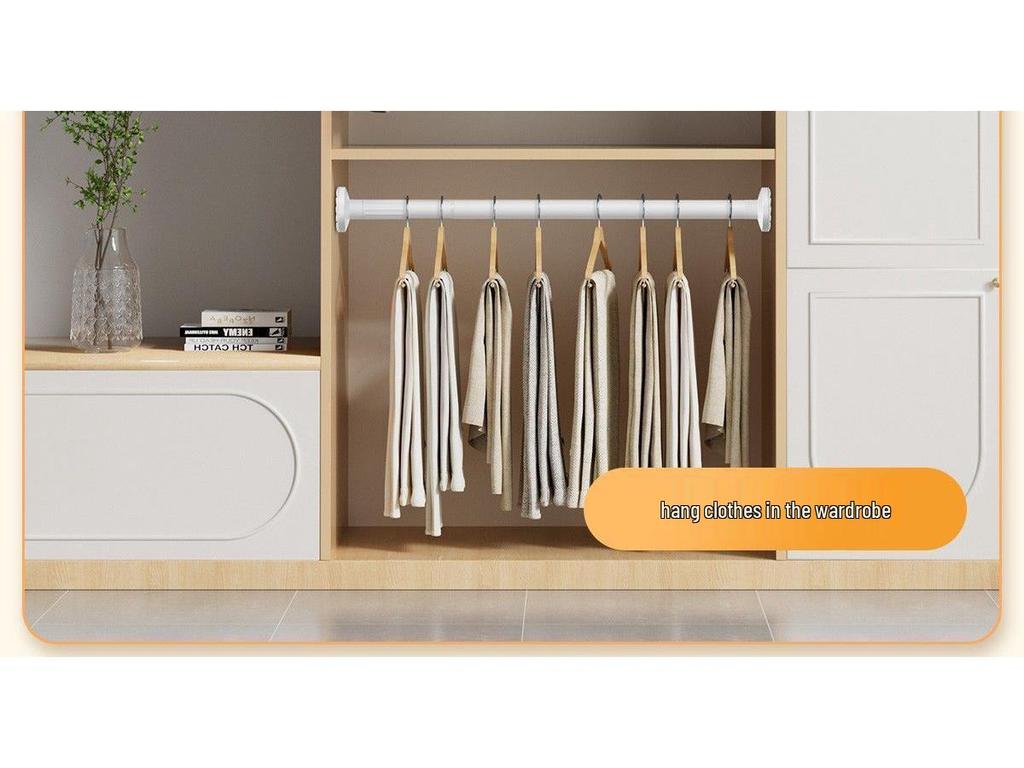 Adjustable No-Punch Telescopic Shower Curtain Rod