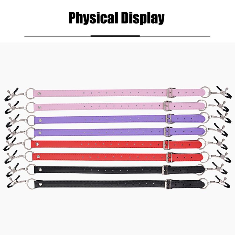 Erotic Labia Clip BDSM Bondage Restraints Adjustable Leather Harness Clitoris Clip Sex Flirting Nipple Clips Sex Toys for Women