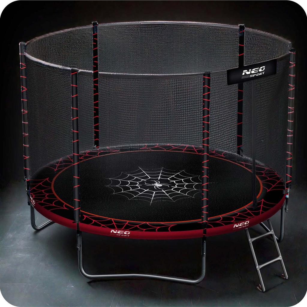 Zahradní trampolína 6 stop/183 cm s vnější sítí a žebříkem Neo-Sport
