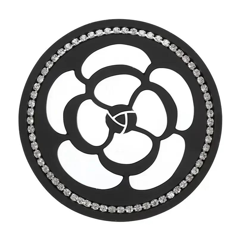 New Car Interior High-end Fashion Camellia Silicone Storage Water Coaster Car Anti-wear Pad Decorative Supplies Universal