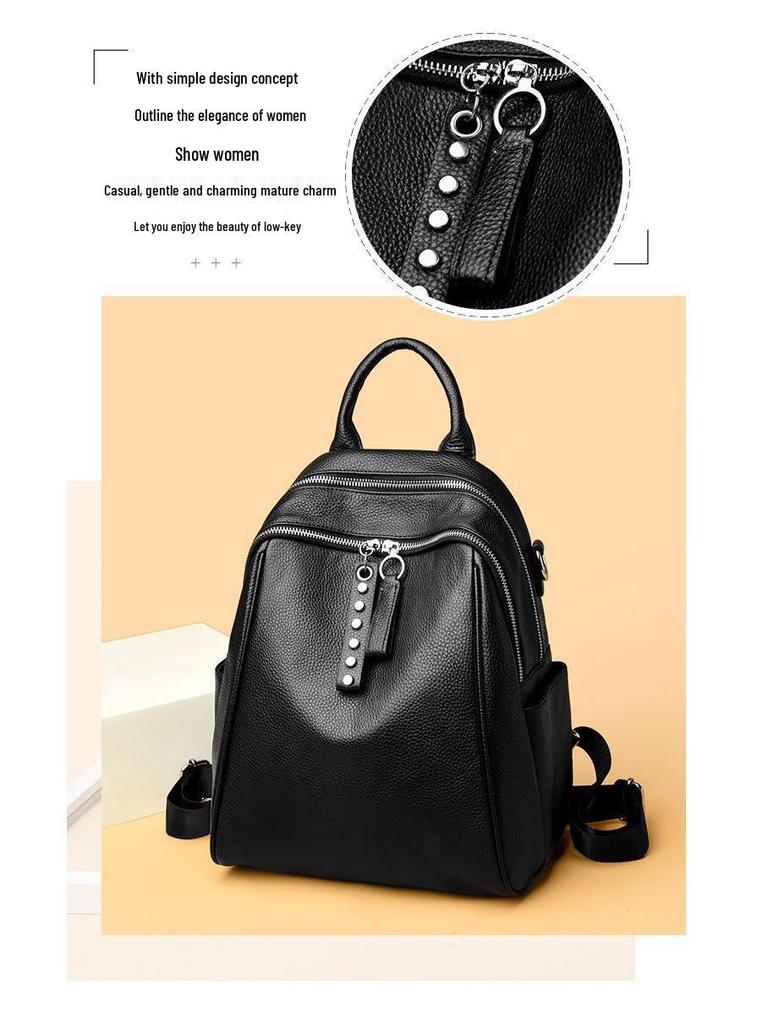 Damen Trendiger Minimalistischer Lederrucksack – Vielseitige Reise-Umhängetasche mit großem Fassungsvermögen