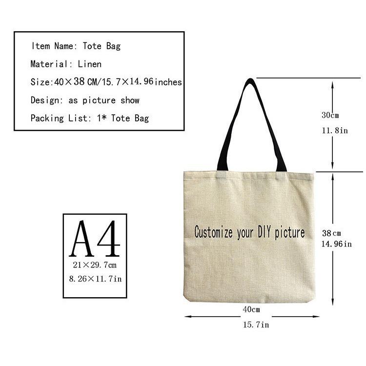 Women Vintage Linen Tote Bag - Large Capacity Cat Print Shoulder Handbag for Casual & Grocery Shopping KTB