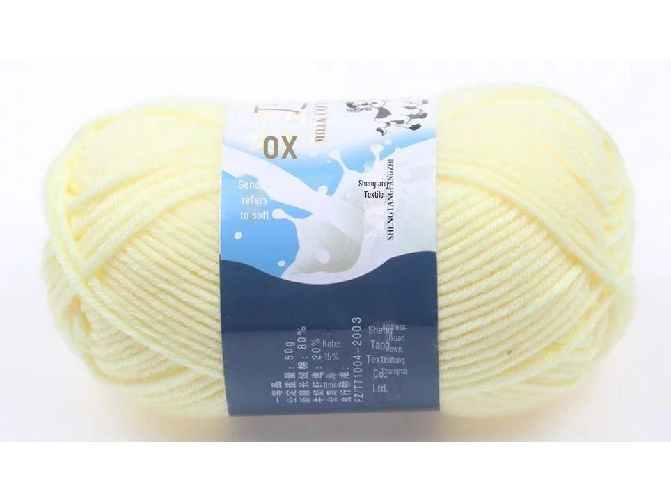 5-Strand Milk Cotton Baby Wool Hat & Scarf Hand-Woven Medium-Thick Yarn Set