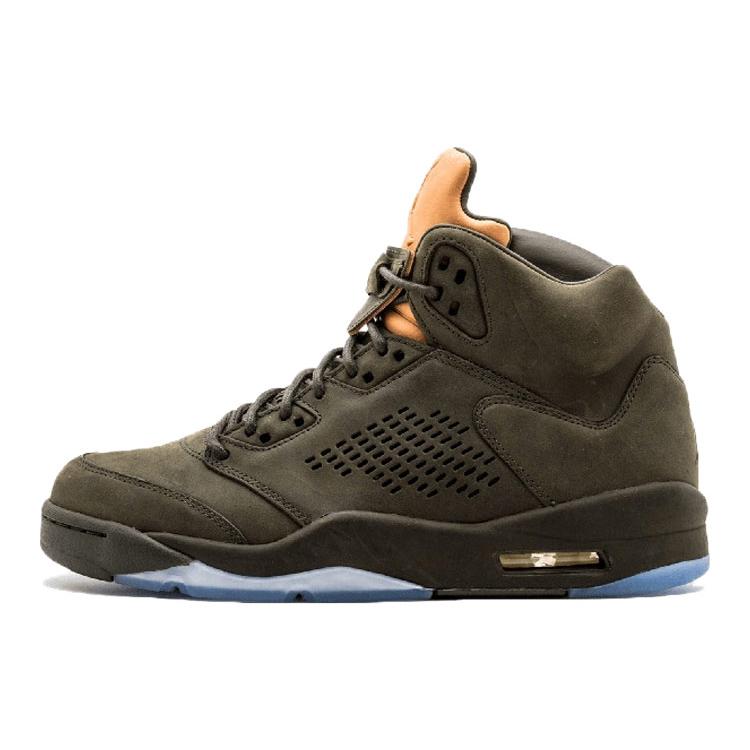 Air Jordan 5 Retro Premium 'Take Flight' (Unisexe) Sequoia / Or Métallique-Tan Vachetta-Sequoia Chaussures de Basketball Vintage 881432 305