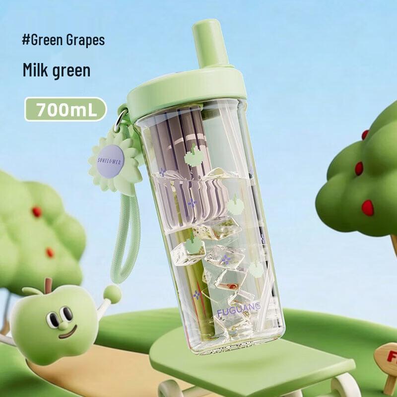 FUGUANG Portable Ceramic Stainless Steel Straw Cup