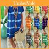 Elegant Plus Size Womens Summer V-neck Midi Dress For Casual Beach Days