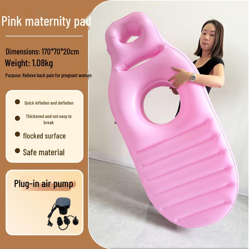 Eco-friendly PVC Inflatable Pregnant Woman Cushion - Comfortable Flocking Recessed Sleeping Pillow Pad