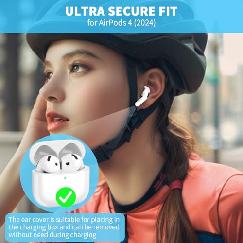 Suitable for AirPods 4th generation of 5 pairs of sports anti-skid scratch-resistant soft silicone earplug cover white
