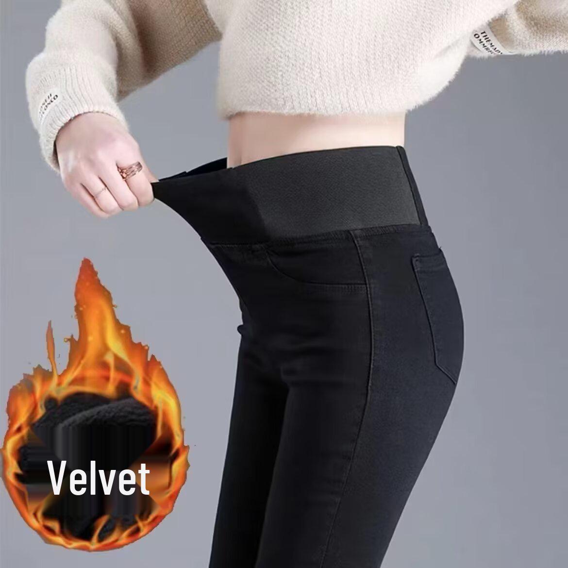 

Women s High-Waisted Skinny Jeans - 2025 New Autumn/Winter Plus Size Slimming Elastic Pants 27