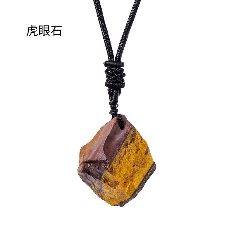 Natural Crystal Rough Stone Pendant Powder Crystal Purple Water Citrine Rough Stone Necklace Jewelry Pendant Fashion