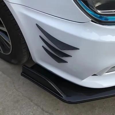 Pour Diffuseur Arrière Spoiler Lame Séparatrice Aile Protection Garde-boue Avant de Voiture Protecteur Universel 6pcs Fibre de Carbone Noir