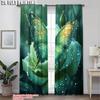 2pcs   Upscale Curtains 2D print Green Butterfly & Blooming Rose Versatile 100% Polyester (without rod) Stuff Clearance Perfect