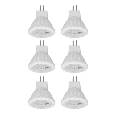 Lâmpada LED MR11 de 6 peças, 4W, GU4, pino duplo, regulável, 360lm, para passarela, jardim, paisagem