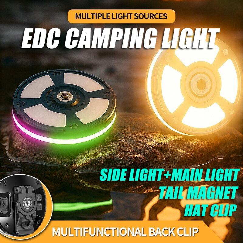 Newest EDC Multifunctional Camping Light with Multiple Light Sources Outdoor RGB Atmosphere Light Portable Hat Clip Hook Magnet