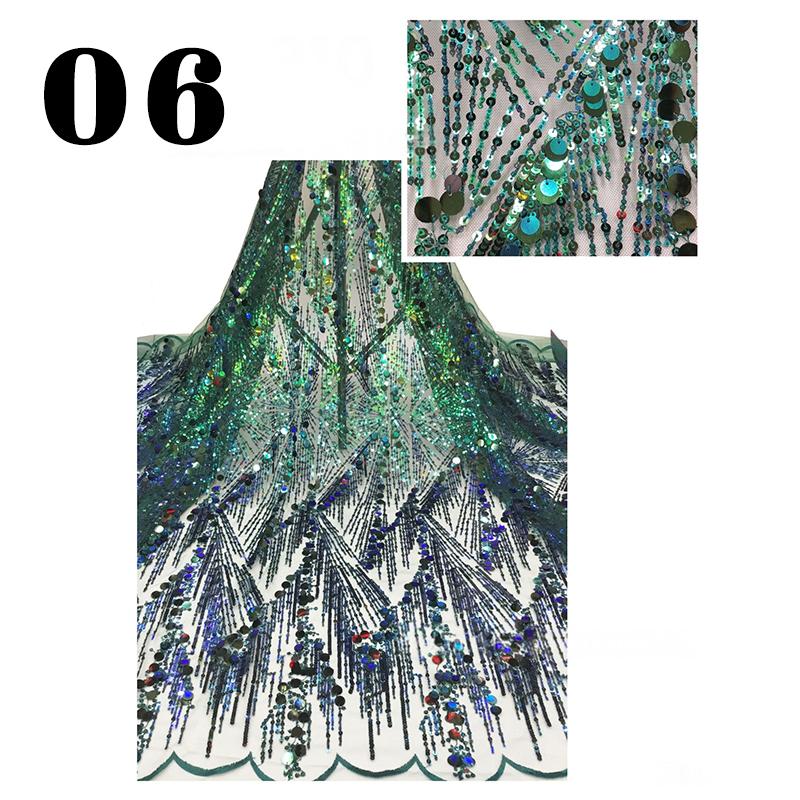Heavy Industry Embroidery Sequin Fabric Tulle Lace Glitter Designer Fabric For Sewing Summer Fashion Costume Wedding Dress