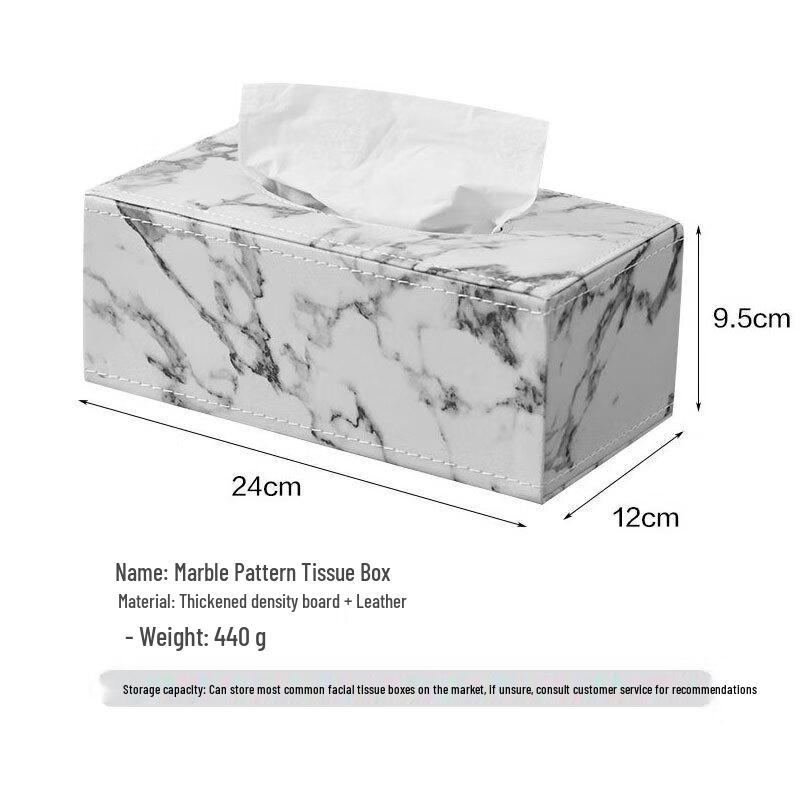 Nordic Marble Pattern Plastic Tissue Box