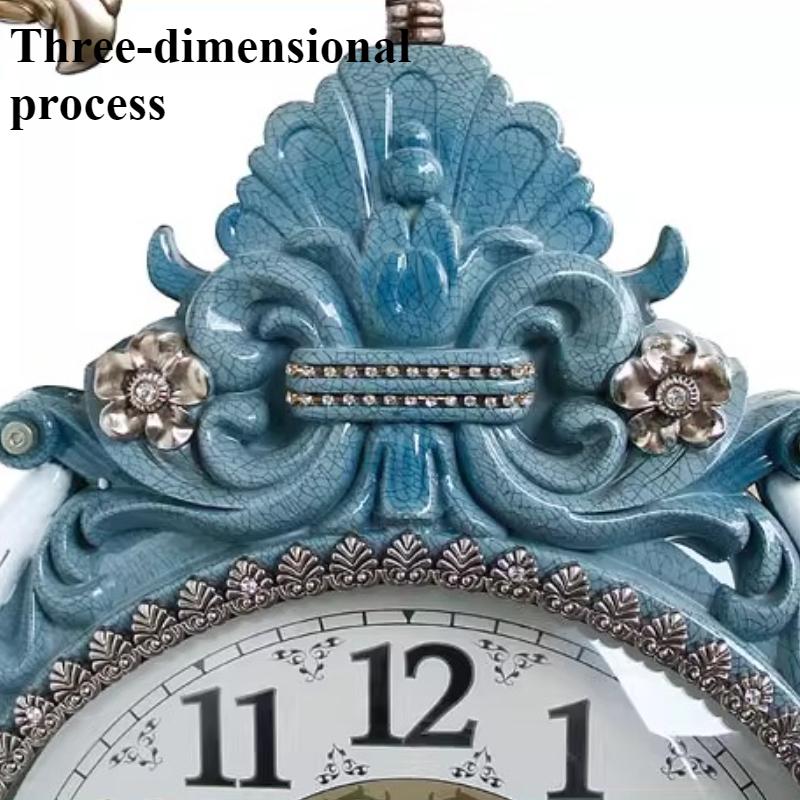 Luxury Wall Clocks Creative Living Room Double-sided Wall Watch Retro Bedroom Silent Clock Fashion Home Decoration Accessories