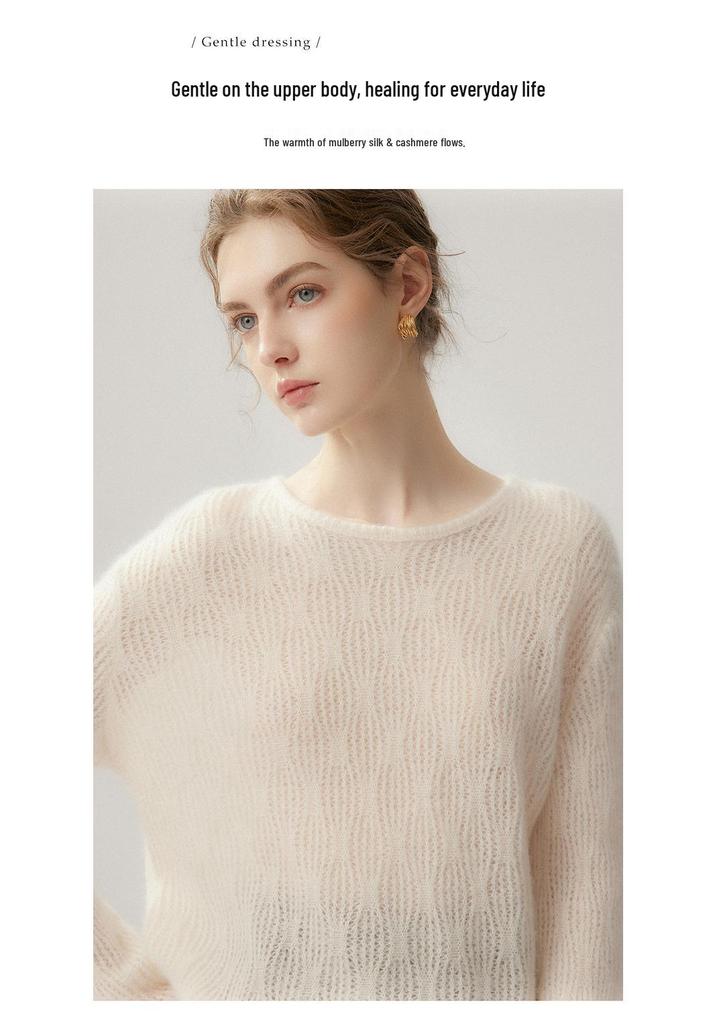 Lekasha Cashmere Goat Five-Needle Round Neck Sweater - Autumn/Winter Knitwear Pullover
