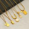 New fashion stainless steel checkerboard necklace light luxury niche non-fading square collarbone chain necklace