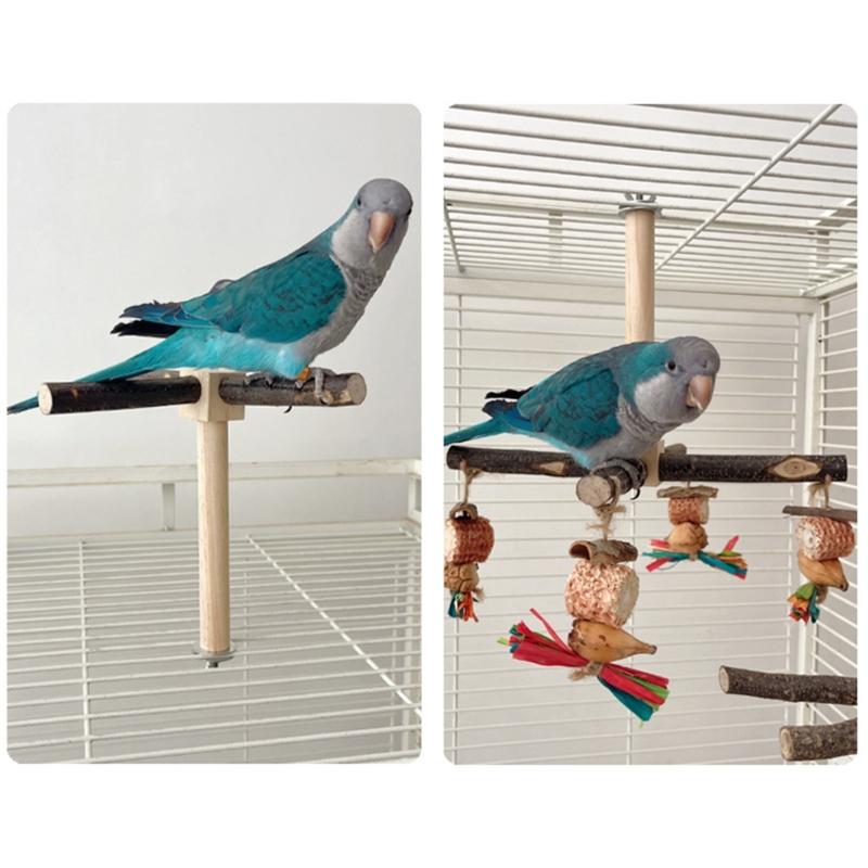 Parrots Grinding Scratchers Perch Bird Rotating Wood Stand Cage Toy Stick Rack Toy Grinding Perch Supplies