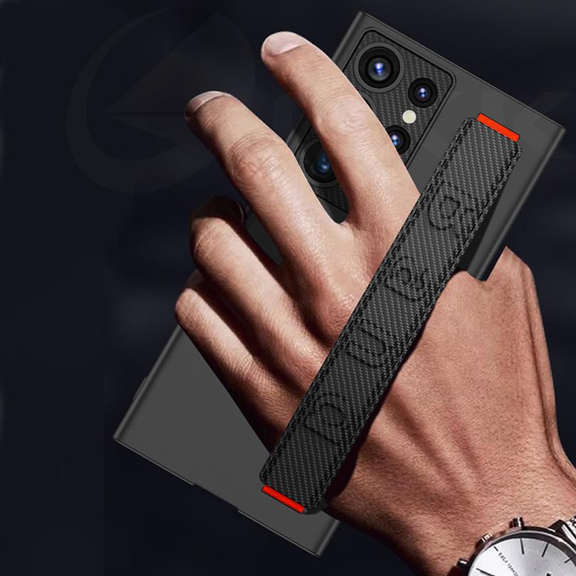 Alça de pulso à prova de choque caso duro para samsung galaxy s23 ultra s23 plus 5g caso com suporte capa para s23ultra s23plus pulseira casos