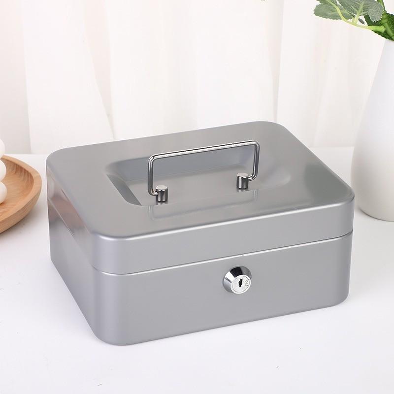 Metal Locking Storage Box With Key For Coins And Small Items Home Organization