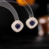 Women's Light Luxury Design Elegant Geometric Square Zircon Earrings Fashionable And Versatile Niche Design Earrings