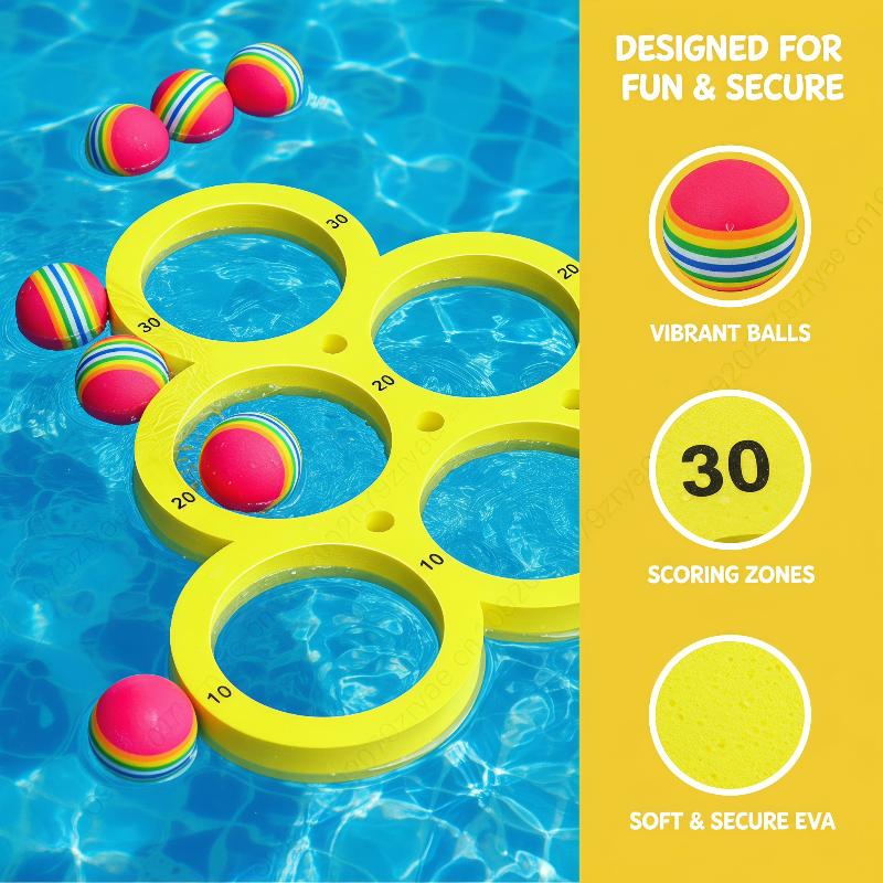 Eva Floating Water Toss Game Set With Soft Rainbow Balls For Swimming Pool Beach Summer Water Fun