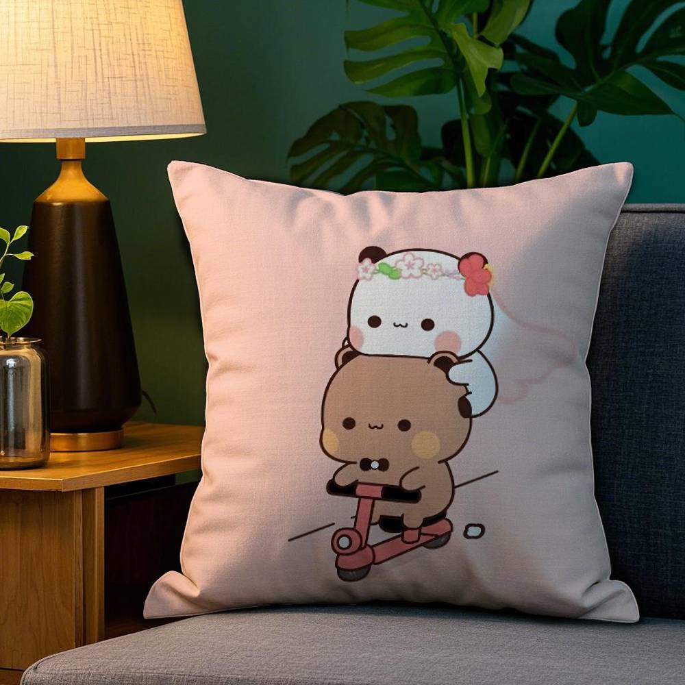 Panda B-Bubu D-Dudu Pillow Case Sofa Living Room Bedroom Double-sided Printing Square Cushion Nap Time Cushion Cover