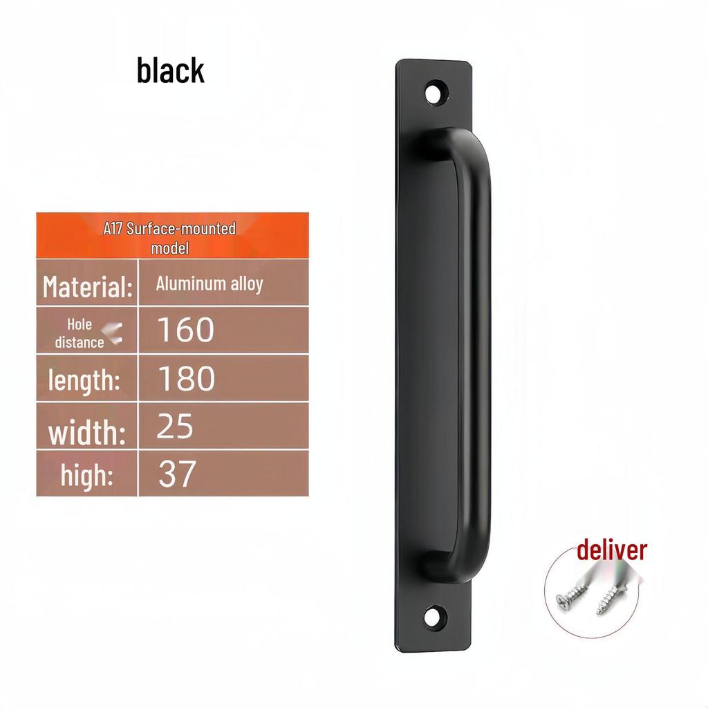 Surface-Mounted No-Drill Handle for Doors, Windows, and Cabinets