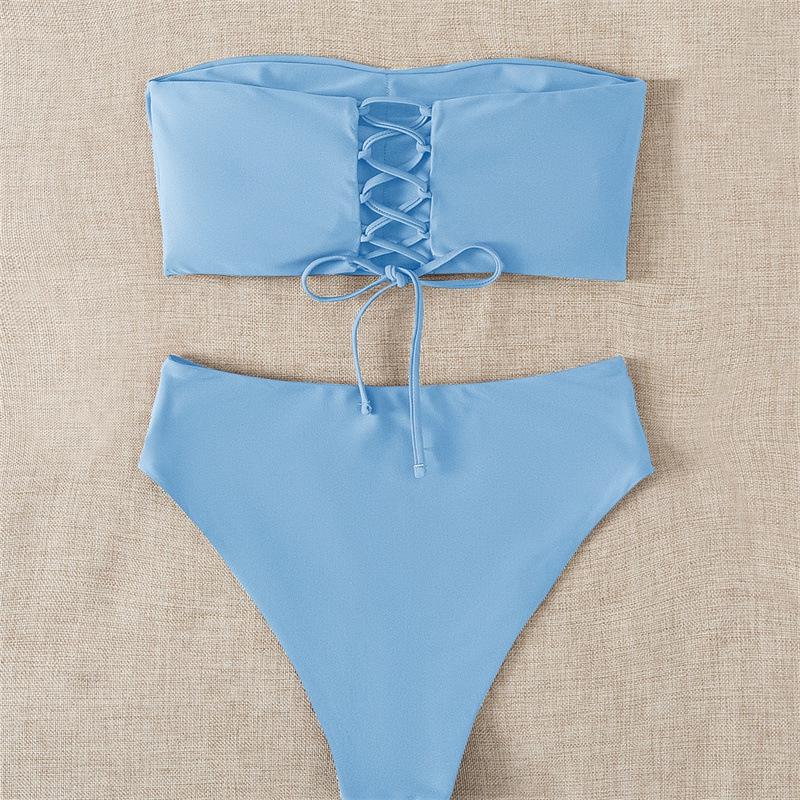 Summer Backless Tight Bikini Split Swimsuit for Women - European & American Style Nylon Swimwear