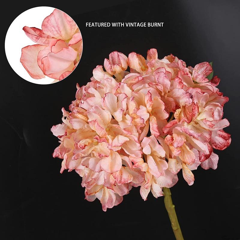 4 Pièces Grand Hortensia Séché Vintage Fleurs en Soie Fleurs Artificielles pour Bouquet de Mariée Fleurs Décoration Baby Shower