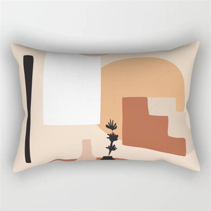 30x50 Nordic Abstract Geometric Splicing Leaf Plant Print Pillowcase Modern Fashion Polyester Cushion Cover Sofa Home Decor
