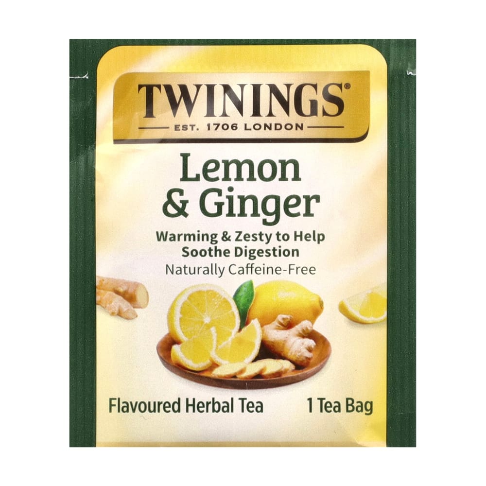 Twinings Herbal Tea, Lemon & Ginger, Caffeine-Free, 50 Tea Bags, 75g (2.65oz)