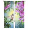 Plant Flower Hummingbirds Sheer Curtains Window Curtains For Living Room Bedroom Blinds Kids Room Home Decor