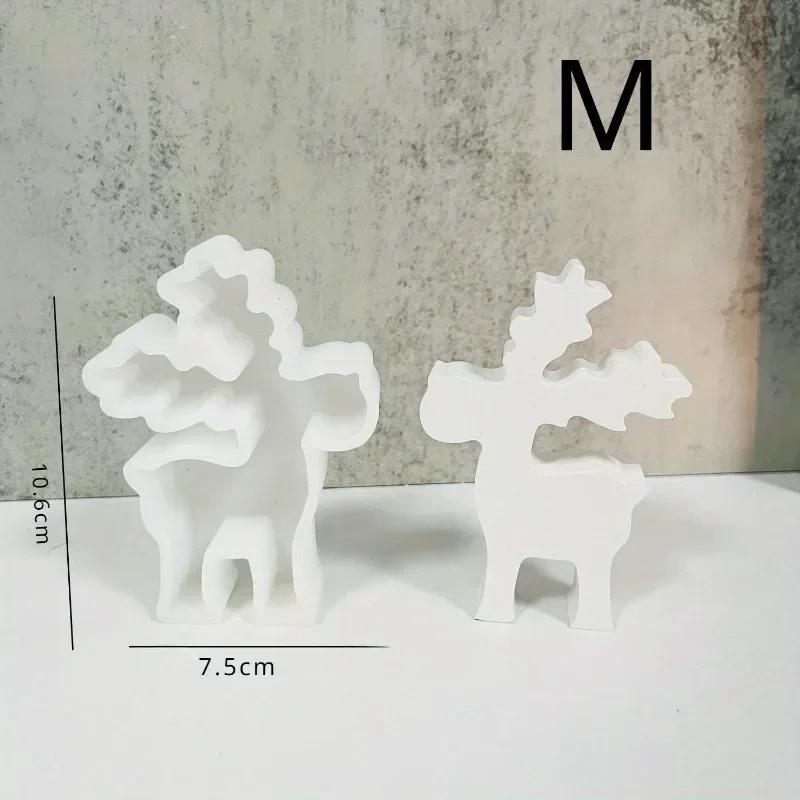 New Christmas Elk Ornament Silicone Mold DIY Christmas Deer Scented Plaster Candle Mold Resin Crafts Making Tools For Home Decor