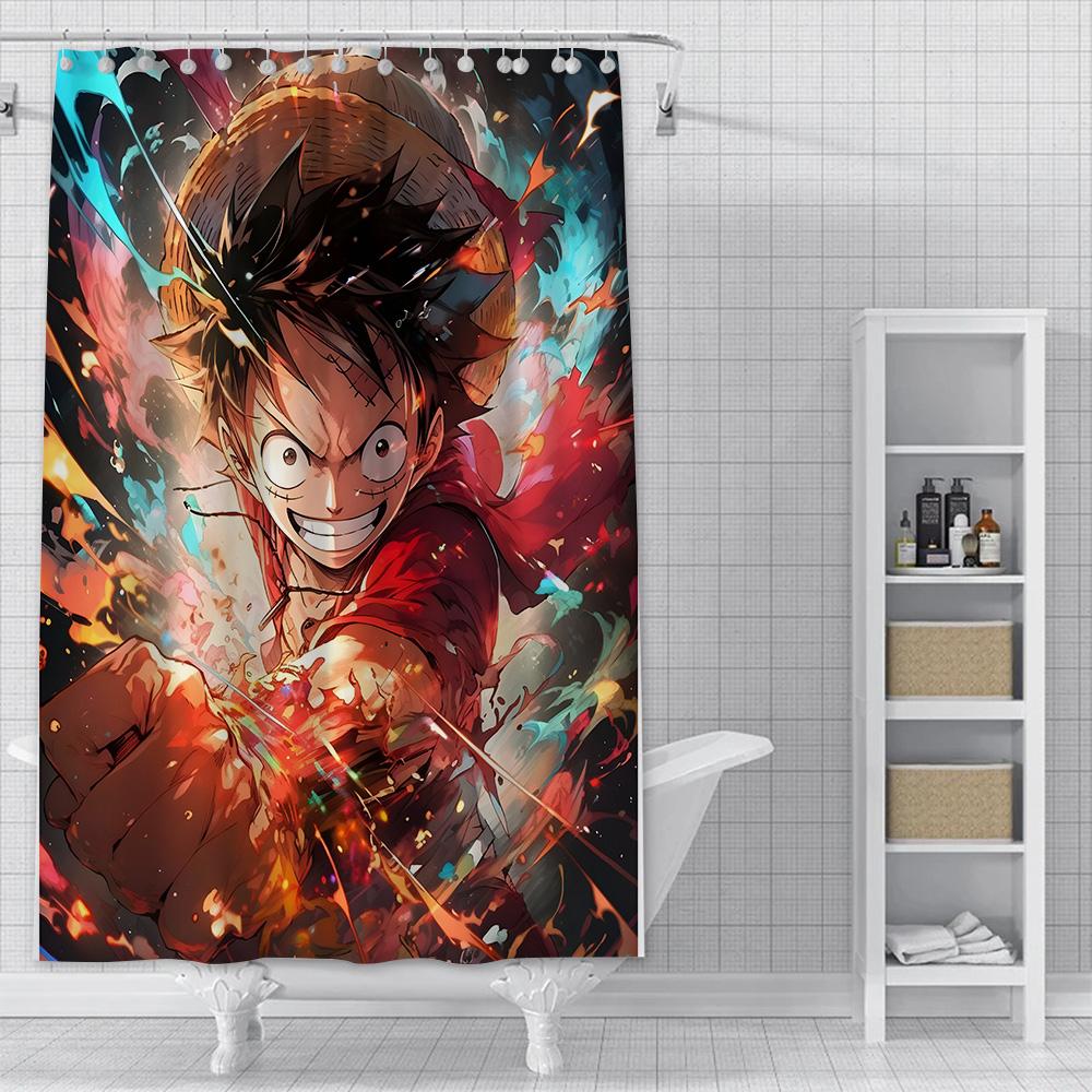 Shower Anime For L-Luffys Curtain Waterproof Polyester Fabric Paint Colorful Bath Curtains Home Bathroom Decor Curtain With Hook