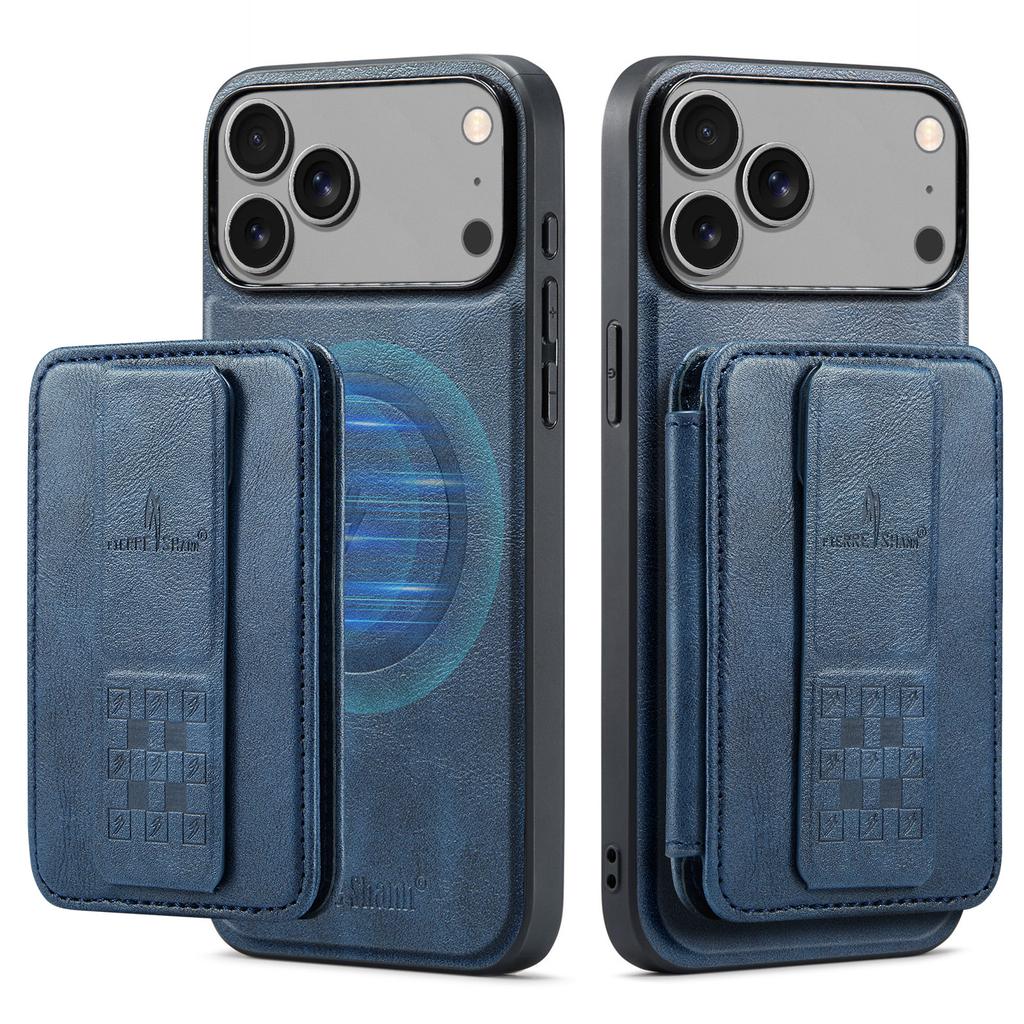 FIERRE SHANN 028 For iPhone 17 Pro Case Magnetic Detachable Card Slots Leather Back Cover