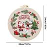Christmas Embroidery Craft Set DIY 30x30cm Cotton Printed Fabric with 20cm Hoop Thread Needle Beginner Kit
