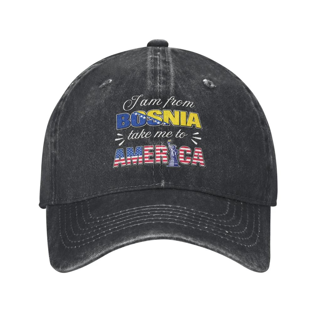 I Am From Bosnia Take Me To America Baseball Cap Accessories For Unisex Adjustable Trucker Hat