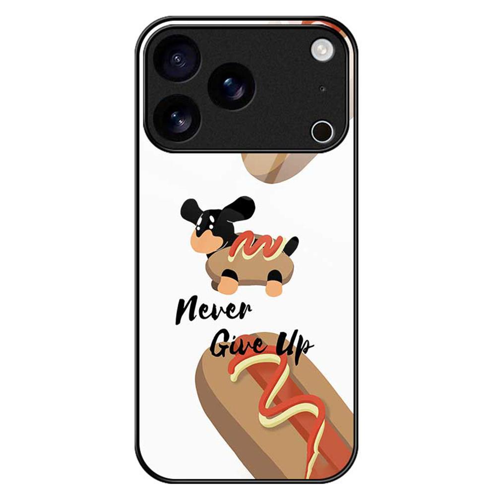For iPhone 17 Pro Max Case TPU PC Tempered Glass Pattern Printing Phone Back Cover