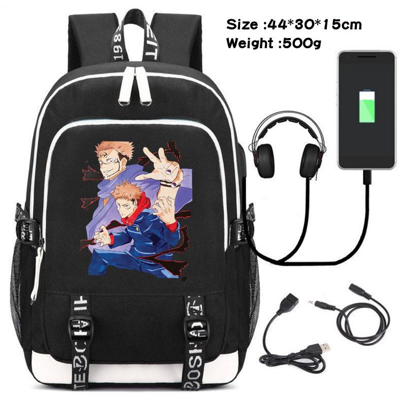 Spell Retreat Peripher bedruckter Rucksack USB-Lade-Rucksack Studenten-Schultasche Outdoor-Computertasche Reisetasche