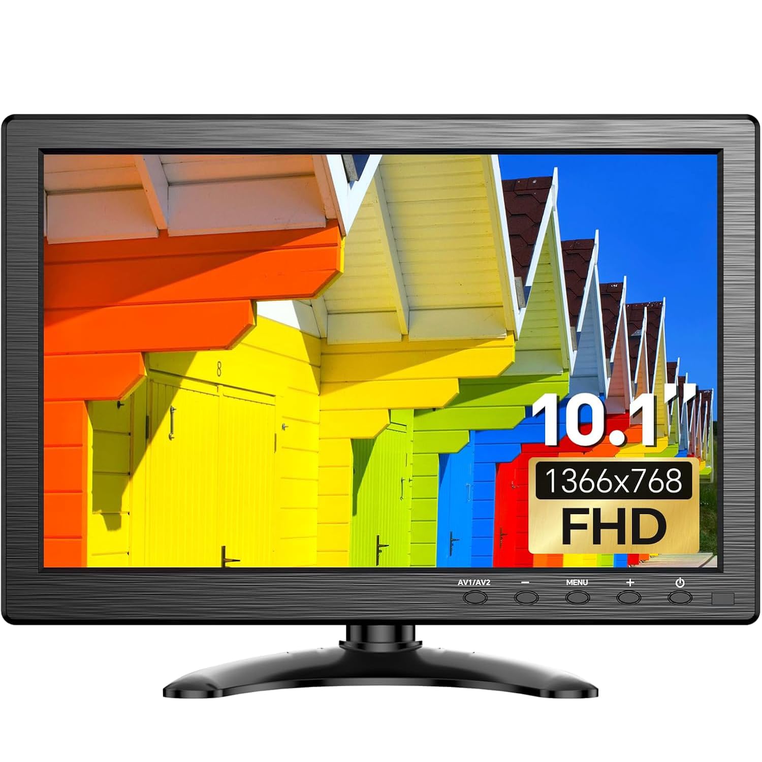 

Eyoyo 1366x768 HDMI VGA AV BNC USB security small remote display 10-inch monitor, resolution, input, LCD, monitor, 169, built-in speaker, control, чорний