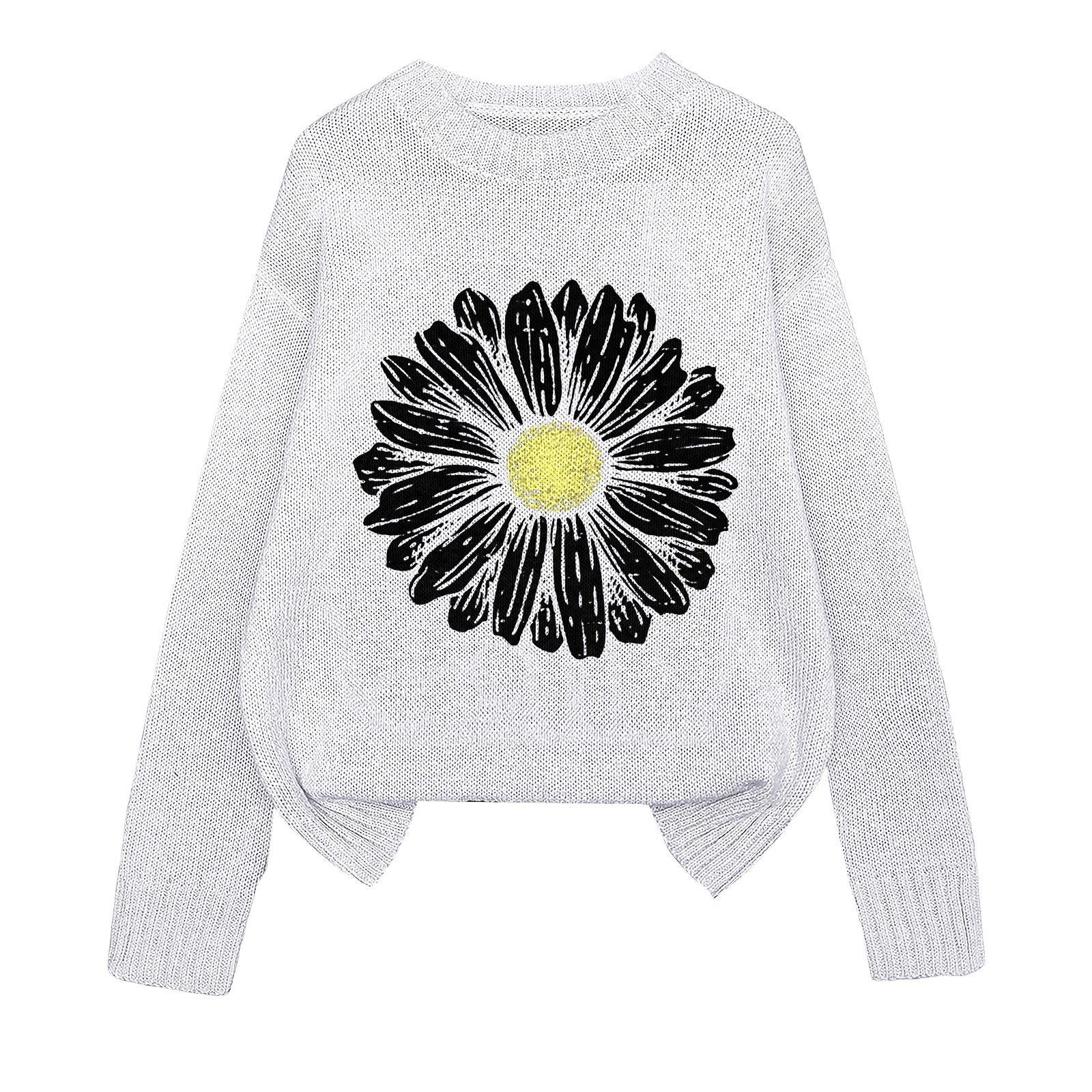 YZH-9 Crew Neck Pullover Printed Autumn Sweater Long Sleeve TEMU Halloween Hot Sale S